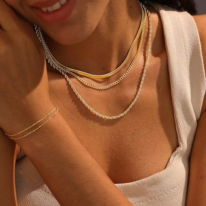 XIXINI Layered Necklaces for Women, Dainty Gold Necklace Stack 14k Gold Plated Layering Pendant Necklace Set Simple Statement Gold Necklaces for Women Trendy Fashion Waterproof Gold Jewelry - color: Gold-Set 9