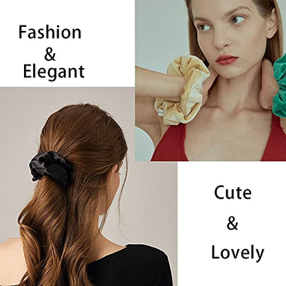 60 Pcs Scrunchies Velvet Scrunchies and Satin Hair Scrunchies for Women | Girls Silk Elastic Hair Ties Scrunchies for Women Hair Accessories with Gift Bag