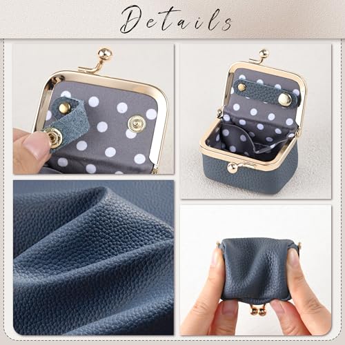 Zivyes Mini Jewelry Box Travel Small Coin Purse Organizer Case Genuine Leather Tiny Size (Light Blue) - color: Light Blue-Tiny