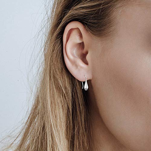 Pull Through Teardrop Dangle Earrings 925 Sterling Silver Simple Water Drop Earrings Birthday Mother's Day Christmas Gifts for Women - style: pull through teardrop earrings