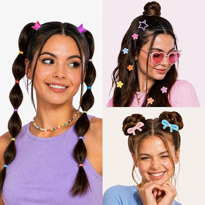2056 Pcs Hair Accessories for Girls Gift Set, Colorful Elastic Rubber Bands Hair Ties with Mini Hair Clips, Toddler Ponytail Holders and Styling Tools