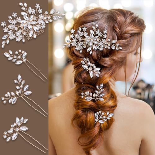 Wedding hair accessories, Bridal for wedding hair piece, Wedding hair piece for brides, Bridal headpiece, Bride hair accessories (Gold) - color: Gold