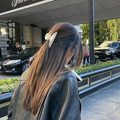 Luxury Creme Claw Clip for Women | Our Large 4 Inch Hair Clip Creates Beautiful Half Ups, Secure Updos & Chic Daily Styles | Premium Acetate Claw with Secure Hold & Snag Free Teeth for Easy Styling - color: Cream