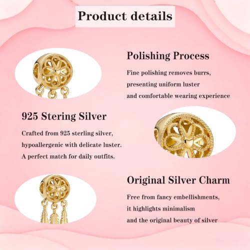 925 Sterling Silver Charms Pendants Mom Heart Dog koi fish Sea Turtle Football Charms for bracelet Pendants Beads Mom Sister Wife Family, Friends, Birthday gifts - style: Dreamcatcher Pendant