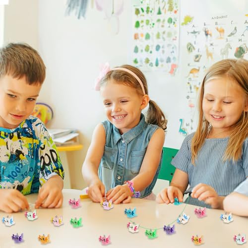 64 Pcs Mini Resin Axolotl Charms, Luminous Axolotl Beads for Jewelry | 32 Solid and 32 Glow in The Dark, Axolotls Animal Pendant, DIY Crafts, Bracelet Necklace Earrings Jewelry Making, Party Favor - style: Axolotl Style