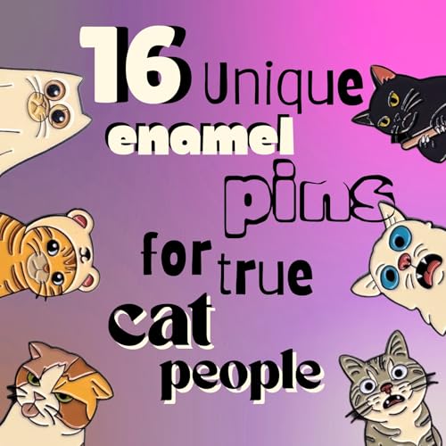 16 pcs Funny Cat Meme Pins – Unique Design & Premium Finish Soft Enamel Lapel Pins Set for Cat Lovers & Collectors