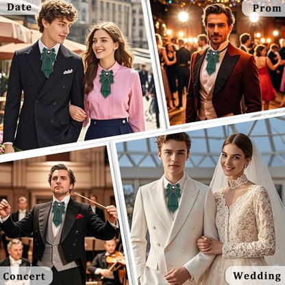 Big Crystal Bow Ties for Men Pre-tied Women Bowtie | Sparkly Laege Rhinestone, Eye-catching Edges, Adjusatble Strap, Polyester Fabric, 6.9"×3.7", Suitable for Suit Wedding Prom - color: Green