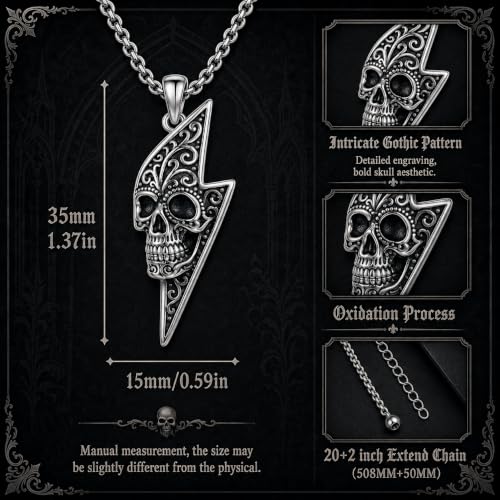 Skull Necklace for Men Women Gothic Skull Necklace for Men Women - style: Skull necklace#1