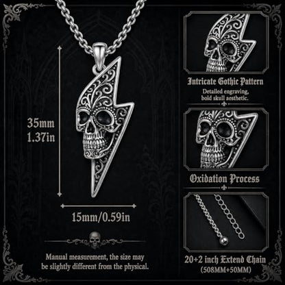 Skull Necklace for Men Women Gothic Skull Necklace for Men Women - style: Skull necklace#1