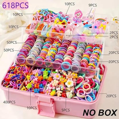 Little Girl Hair Accessories Set - Styling Tool | Girls Hair Accessories Set - for Carvinal Birthday Holiday Stocking Stuffer Dress Decor School