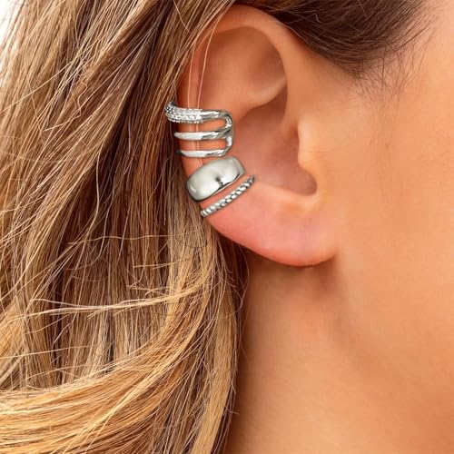 Ear Cuff Earrings for Women Chunky Ear Cuffs Non Piercing | Clip on cartilage earrings helix fake earrings jewelry trendy stuff christmas gift stocking stuffers - color: G