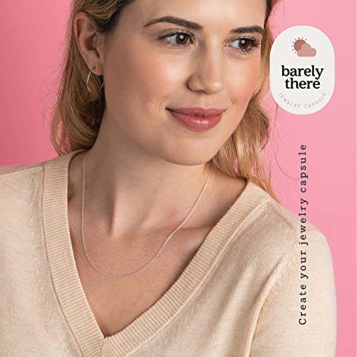 KEZEF 18K Gold Plated 925 Sterling Silver Box Chain Necklace for Women, 1mm Thin & Sturdy Italian Chain Necklace, Rose Gold & Silver Available, 15/16/18/20/22/24/30 Inch - color: Sterling Silver, size: 20 Inch