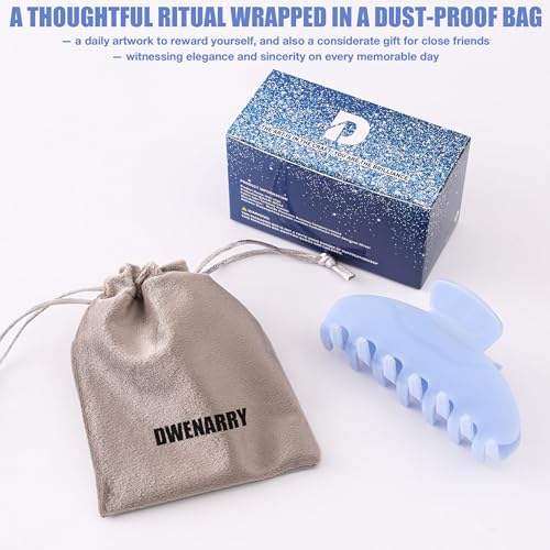 Blue Hair Clips Large Claw Clip for Women Nonslip Hair Accessories | Big Celluloid Butterfly Jaw Clips, Trendy Blue Claw Clips Strong Hold, Jumbo French Hair Clip for Thick Hair - color: Blue Claw Clip