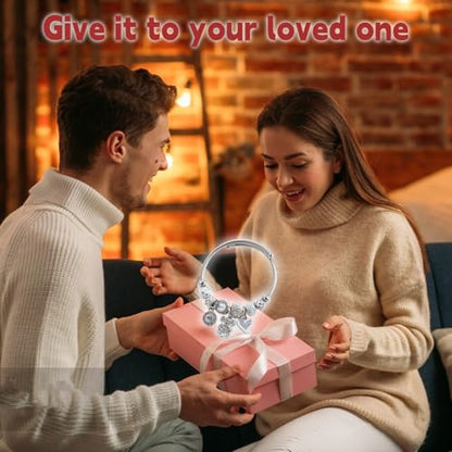Charm Bracelets for Womens,Exquisite Cute Cartoon Friendship Silver Bracelets Stainless Steel Bangle, Womens Jewelry Suitable for Holiday Gifts and Birthday Gifts - color: Purple Four Leaf Clover