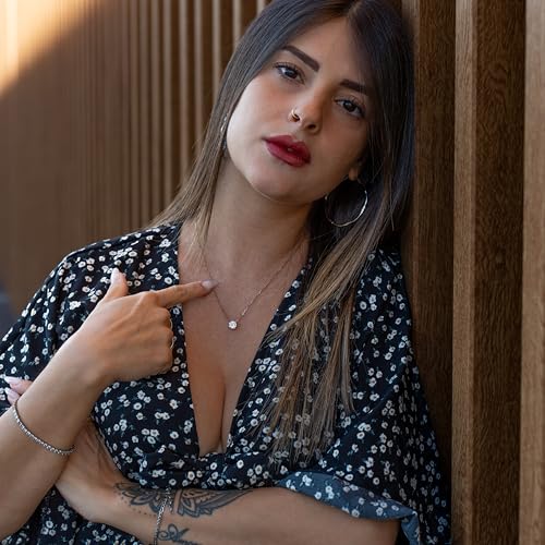 SERASAR Solitaire Necklace Women Rose Gold Stainless Steel Chain Birthday - color: Rosegold, style: Zirconia