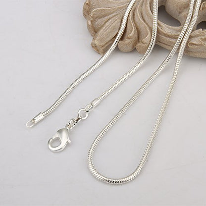 Yuren 3 Pieces 925 Sterling Silver 2mm Snake Chain Necklace Jewelry Jewelry For Men And Women(16-24 Inch) - size: 18 inch