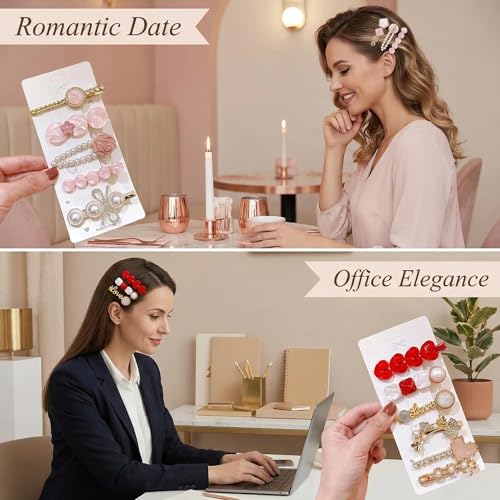 20 Pcs Assorted Hair Clips Set with Jewelry Jar, Fashion Hair Accessories for Everyday Wear & Special Events, Ideal Birthday Gift for Women