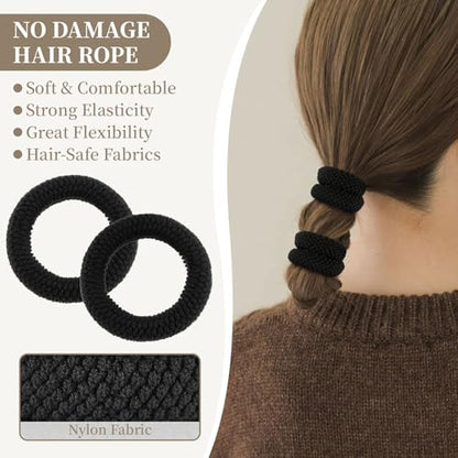 QIUTIMIY 10 Pcs No Damage Hair Ties Thick Hair Elastic Rubber Bands Hair Accessories Scrunchies Seamless for Women - color: Style 2