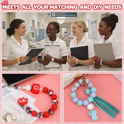 12PCS 3D Nurse Silicone Focal Beads for Pens - color: 3D Nurse