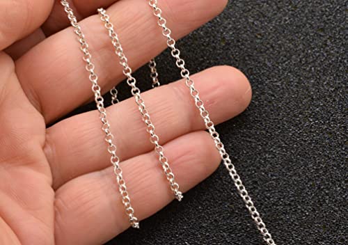 925 Sterling Silver necklace 1.5MM 2MM 2.5MM Circle Rolo Link Chain Necklace- Belcher Chain Rolo Link Necklace For Women, Necklace for Pendant,16,18,20,24,30