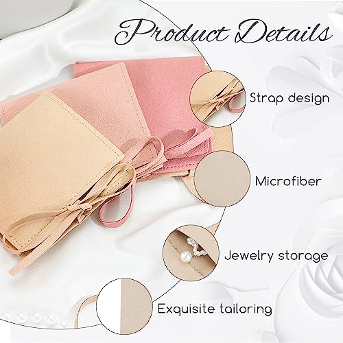 120 Pcs Microfiber Jewelry Pouch 8 x 8cm Jewelry Packaging Bag Gift Bow Tie Bracelet with Cleaning Cloth(Multicolor) - color: Multicolor