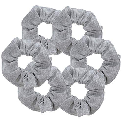 Motique Accessories Large Scrunchies for Women, Pack of 6, Heather Grey | Hair Ties for Medium & Thick Hair - color: Heather Grey