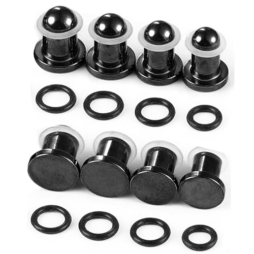 LADEMAYH Comfy Dead Stretching Ear Tapers Stretching Kit, Small Gaps Packed, 0.5mm Increments, Surgical Stainless Steel 316L, Flat Top Ear Plugs, Pain-Free Body Piercing Jewelry for Women & Mens - color: Black, size: 6.5-8mm 8pcs