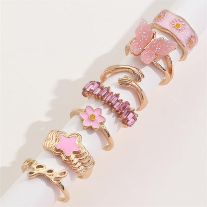 Chunky Stackable Rings Set For Women Open Adjustable Bold Thick Geometric Knuckle Rings Minimalist Statement Jewelry Gift - style: Style 3