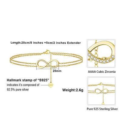 Anklet for Women S925 Sterling Silver Adjustable Foot Chain Ankle Bracelet Anklets Jewelry