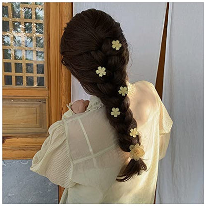 Jumwrit Flower Hair Clips Cute Snap Hair Clips Hawaii Flower Hair Clip 5PCS Hair Barrettes for Women Girls Flower Hair Accessories Clips（Yellow）