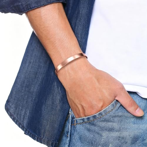 Calming Bracelet Ring Set for Women, Menopause Bracelets Adjustable Bangle Stainless Steel Cuff Climacterium Anxiety Stress Relief Energy Open Jewelry Gift - color: Rose Gold PRO+ Rose Gold