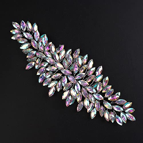 JWICOS Bridal Headband Crystal Wedding Hair Vine Headpieces for Bride and Girls (AB Color) - color: AB Color