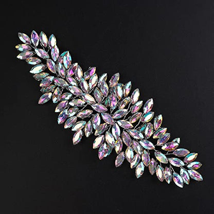 JWICOS Bridal Headband Crystal Wedding Hair Vine Headpieces for Bride and Girls (AB Color) - color: AB Color