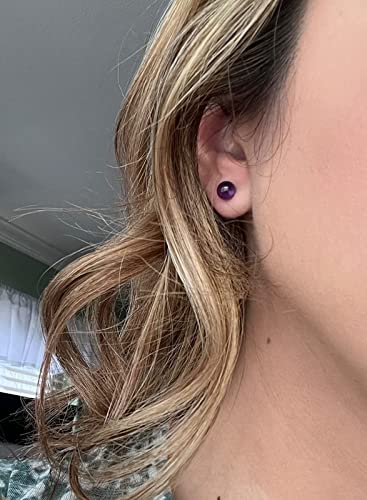 Natural Stone Studs Earrings Crystal Ball Birthstone Earrings Stud Fashion Sterling Silver Ear Jewelry Gift for Women Girl