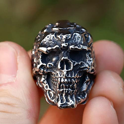 2023 Skull Ring Cool Evil Death Punk Rock Stainless Steel Rings Aly Style Jewelry - style: R1092