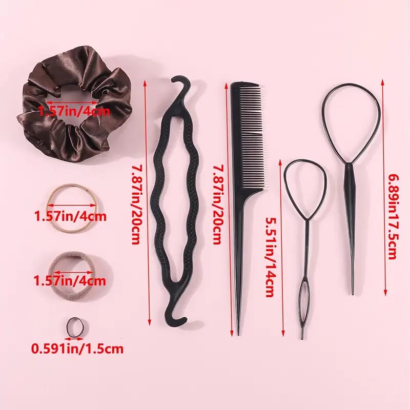 500-Count Black White Hair Ties Bulk Set, Mixed Thin Nylon Elastics with Styling Comb for Women