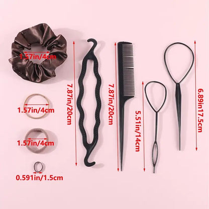 500-Count Black White Hair Ties Bulk Set, Mixed Thin Nylon Elastics with Styling Comb for Women