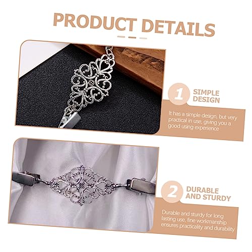 2Pcs Vintage Shawl Clips Retro Cardigan Collar Clips Elegant Dress Shirt Brooch for Women Durable Sweater for Weddings and Parties