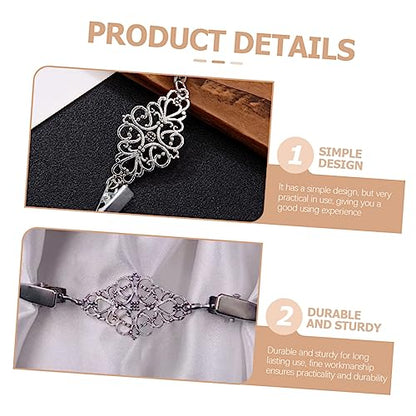 2Pcs Vintage Shawl Clips Retro Cardigan Collar Clips Elegant Dress Shirt Brooch for Women Durable Sweater for Weddings and Parties