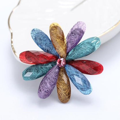 Acrylic Flower-Shape Brooch Pin for Women Statement Brooch - color: Multicolor