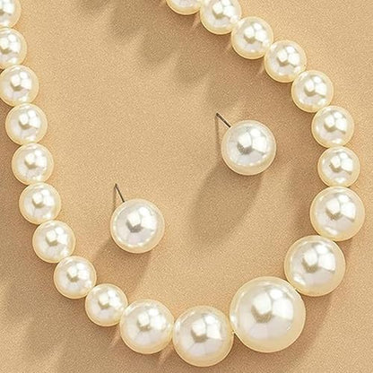 Faux Pearl Choker Necklaces for Women Large Chunky Pearl Necklace Dainty Statement Bride Wedding Jewelry - style: Chunky Pearl