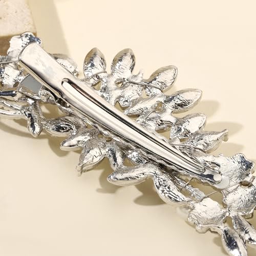 Hapibuy Crystal Rhinestone Pearl Hair Clip Comb Silver Wedding Hair Acessory Bridal Hair Pins Bride Headpiece - color: Silver-Hair Clip