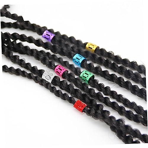 Hollow Hair Buckles for Braiding 100pcs Metal Hair Accessories Dreadlocks Set Colorful Braiding Ropes