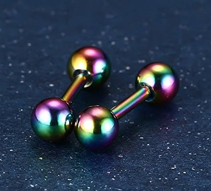 Tanyoyo 4mm Surgical Stainless Steel Ear Piercing Studs Earrings sets 5-6 Pair Mixed Colors High Polished 16G ¡­ - style: 5 Color