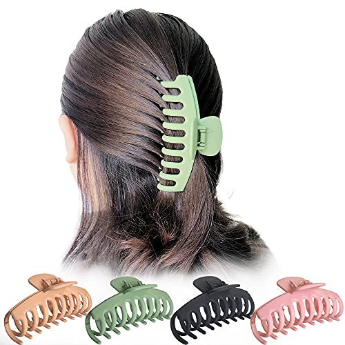 OWIIZI 4.3" Large Hair Claw Clips for Women Long Thick Hair (4 Packs) | Matte Leopard Hair Clips,Non-Slip Strong Hold Ponytail Barrettes,Jumbo Cute Hair Accessories,for Girls Thick Thin Curly Hair - color: Style 3