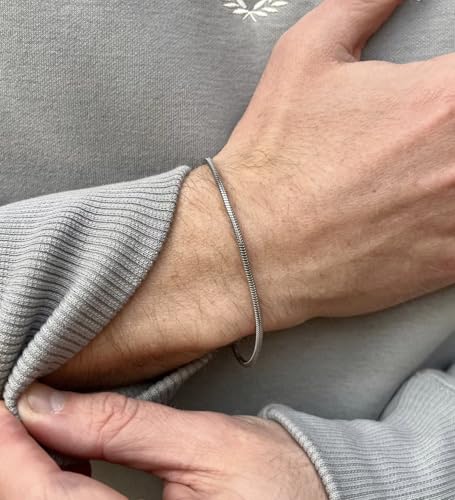 925 Sterling Silver Italian Snake Chain Necklace - Secure Lobster Clasp, Perfect for Layering - Durable Necklace & Bracelet Chains for Everyday & Special Occasions - size: 16, style: 1.5