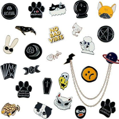 Mixed Enamel Lapel Brooch Pin Set Decoration for Backpack, Hat and Jacket | Birthday Christma Holiday Gift for Friends, Children, Families (Mystery Style) - size: 30 pieces