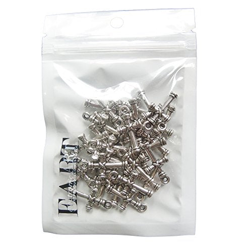 RUBYCA 60PCS Charm Pendant Cross Knot Tibetan Metal Beads Silver Color Jewelry Making DIY Bracelet - color: Cross-Knot, size: 60 PCS