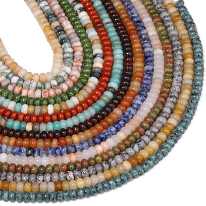 Songxi 5x8mm Natural Blue Sodalite Stone Rondelle Beads, 75PCS Spacer Round Loose Abacus Beads for Jewelry Making, Gemstone for Bracelet Necklace Earrings, Arts and Crafts - color: Blue Sodalite