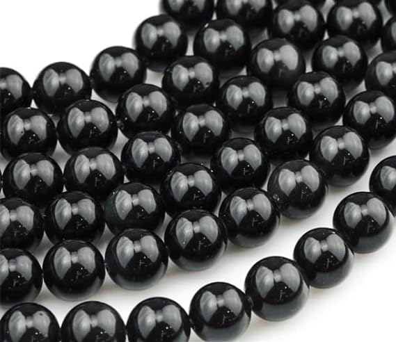 Zenkeeper About 180 Pcs Black Obsidian Beads for Jewelry Making 4 MM Black Obsidian Gemstones Loose Stone Beads - color: Black Obsidian, size: 4MM, about 180pcs